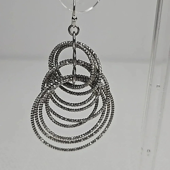 Lia Sophia Silver Sparkle Circle Statement Earrings - Picture 11 of 13